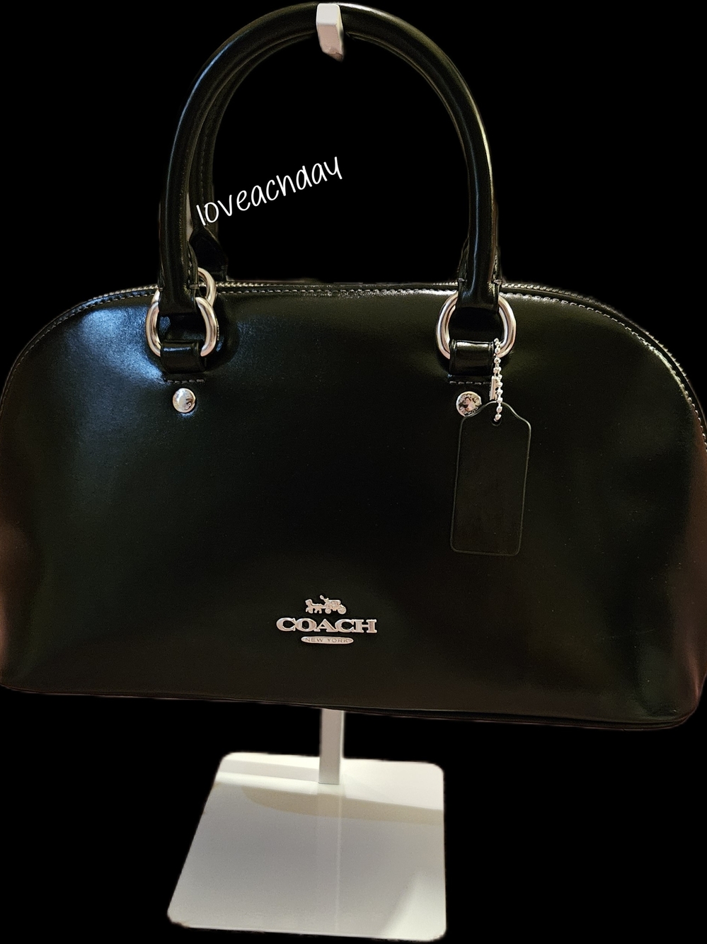 COACH☆Black Patent Leather Dome Satchel